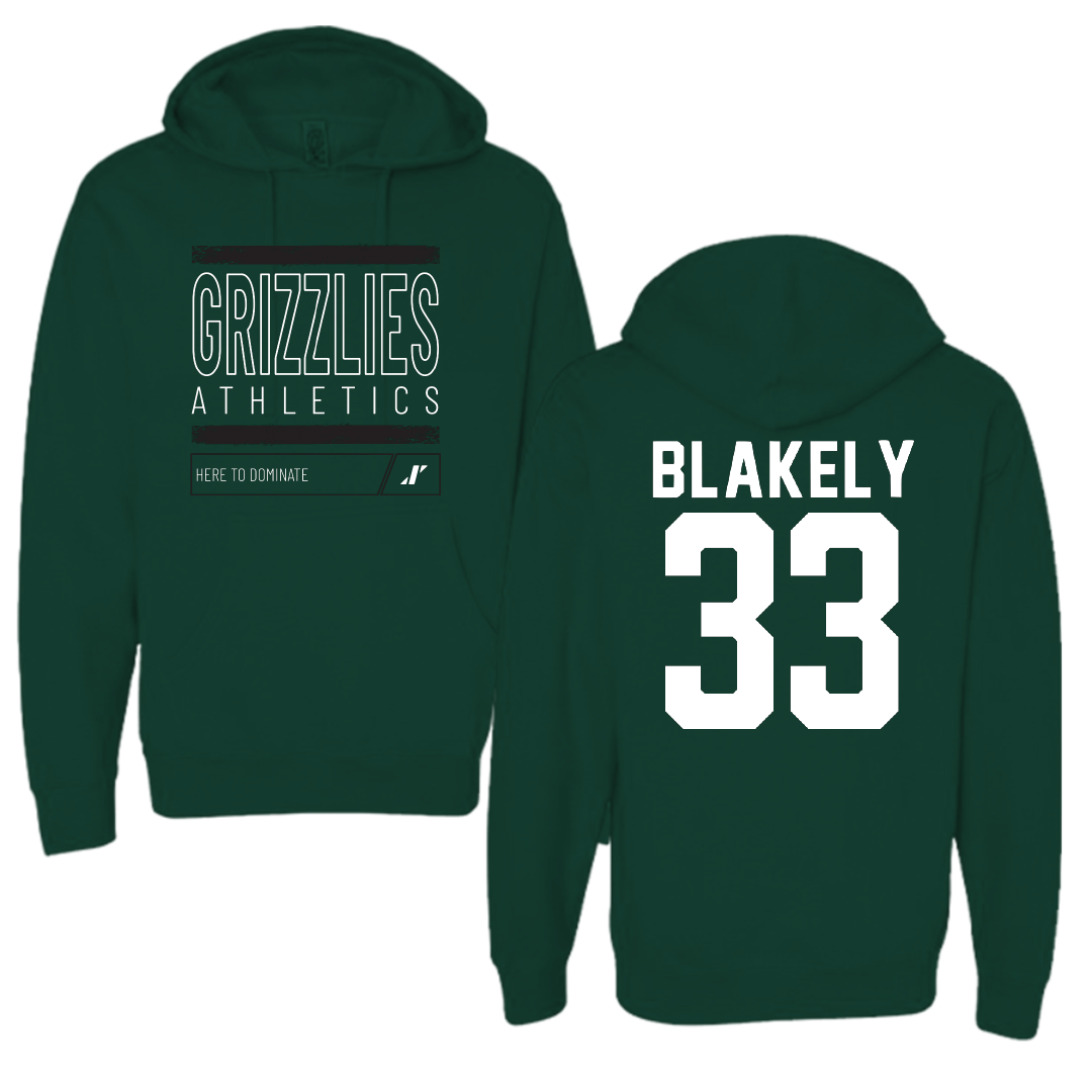 Adams State University Football Forest Green Dominate Hoodie - #33 Psyer Blakely