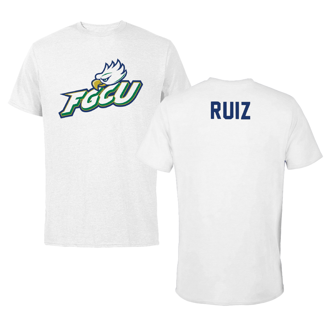 Florida Gulf Coast University Golf White Tee - Sacha Ruiz
