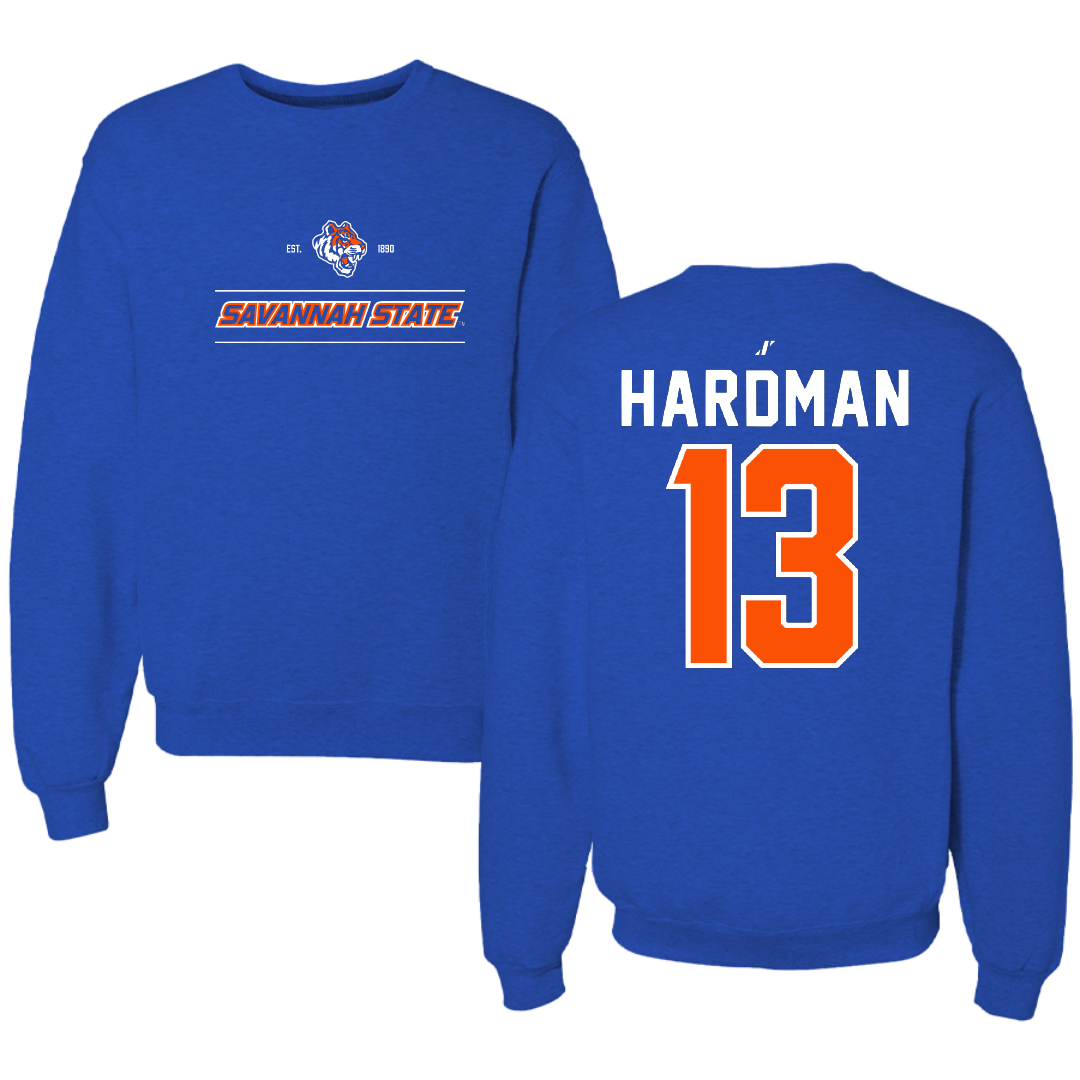 Savannah State University Baseball Blue General Crewneck - #13 Jacob Hardman