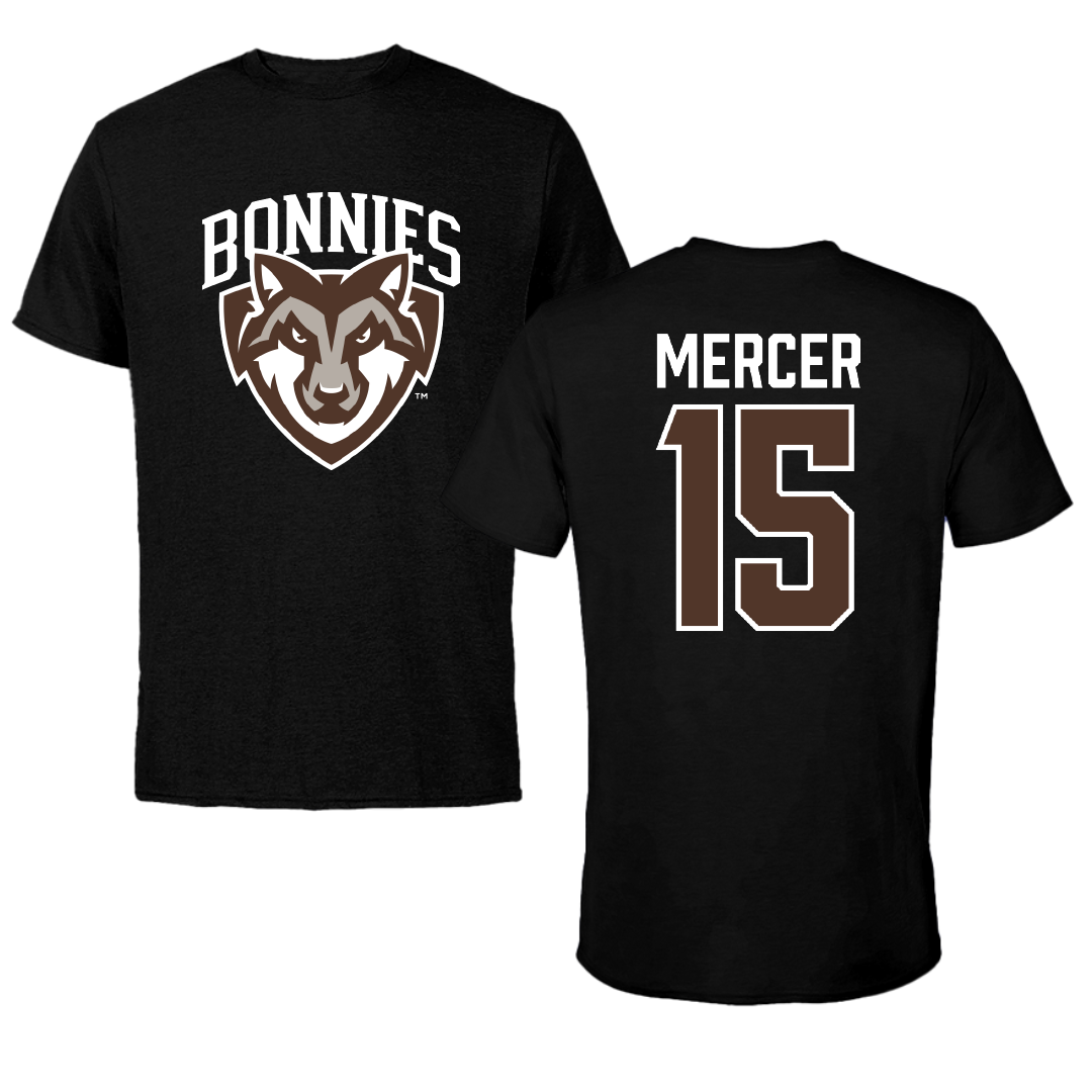 St. Bonaventure University Soccer Black Tee - #15 Dean Mercer