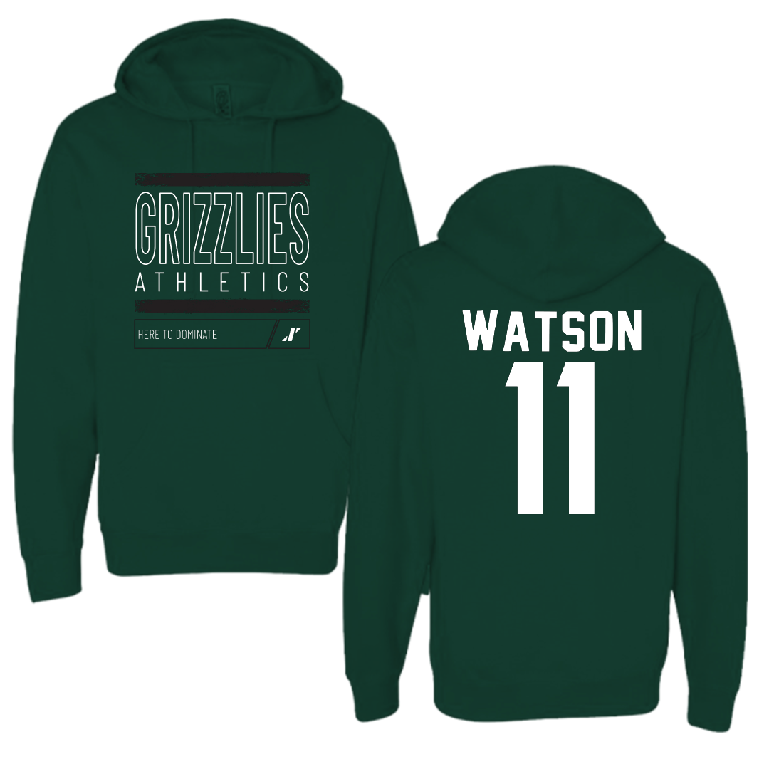 Adams State University Basketball Forest Green Dominate Hoodie - #11 Elaina Watson