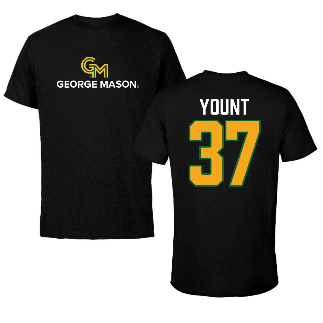 George Mason University Baseball Black Performance Tee - #37 Britt Yount