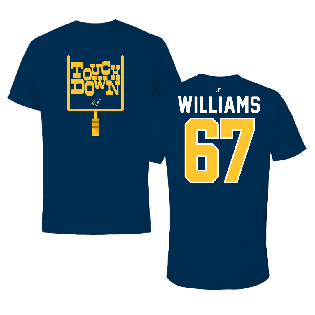 East Tennessee State University Football Navy Touchdown Performance Tee - #67 Seth Williams