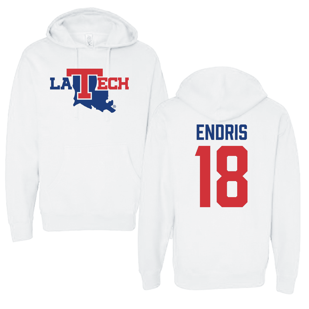 Louisiana Tech University Softball White Hoodie - #18 Paris Endris