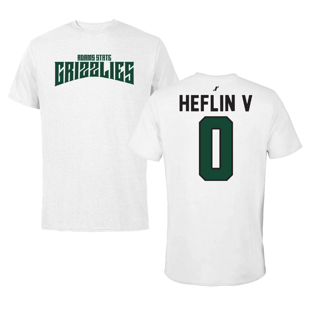 Adams State University Basketball White Classic Tee - #0 Robert Heflin V