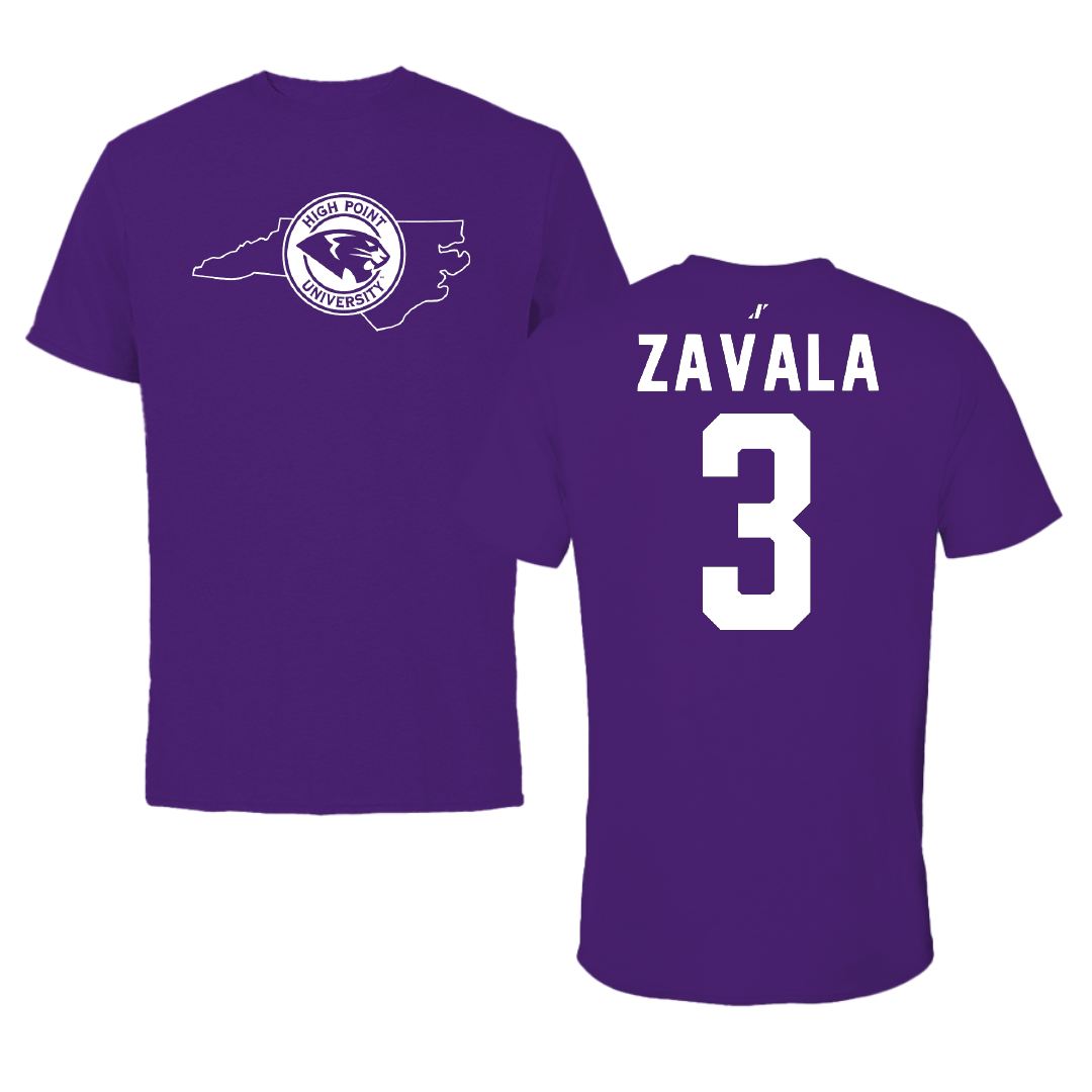 High Point University Basketball Purple State Performance Tee - #3 Nevaeh Zavala