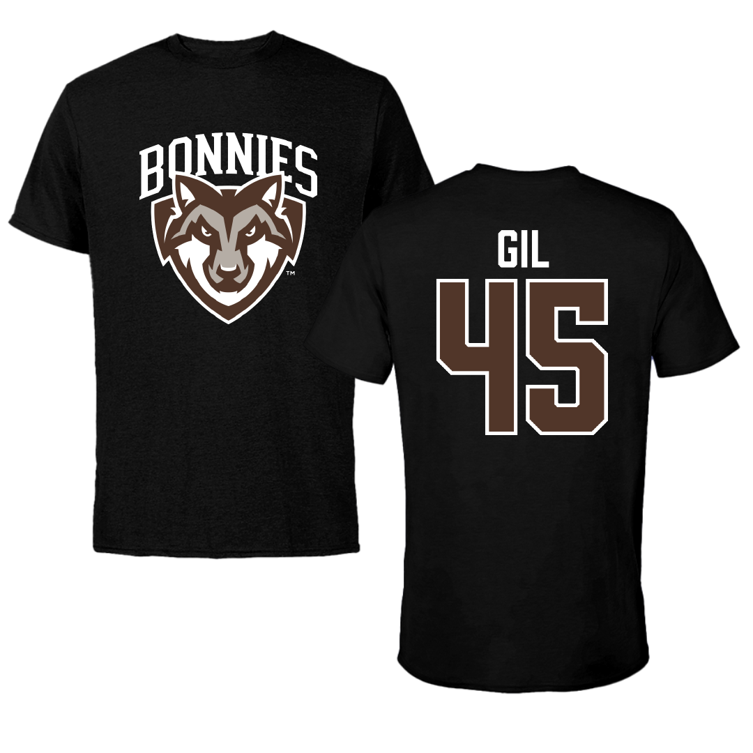 St. Bonaventure University Baseball Black Tee - #45 Samuel Gil