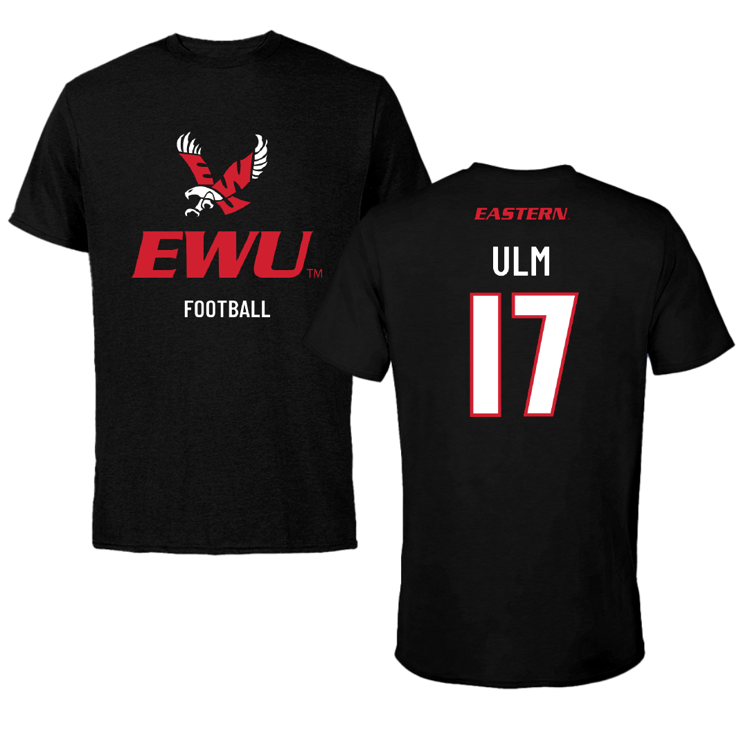 Eastern Washington University Football Black EWU Tee - #17 Nolan Ulm