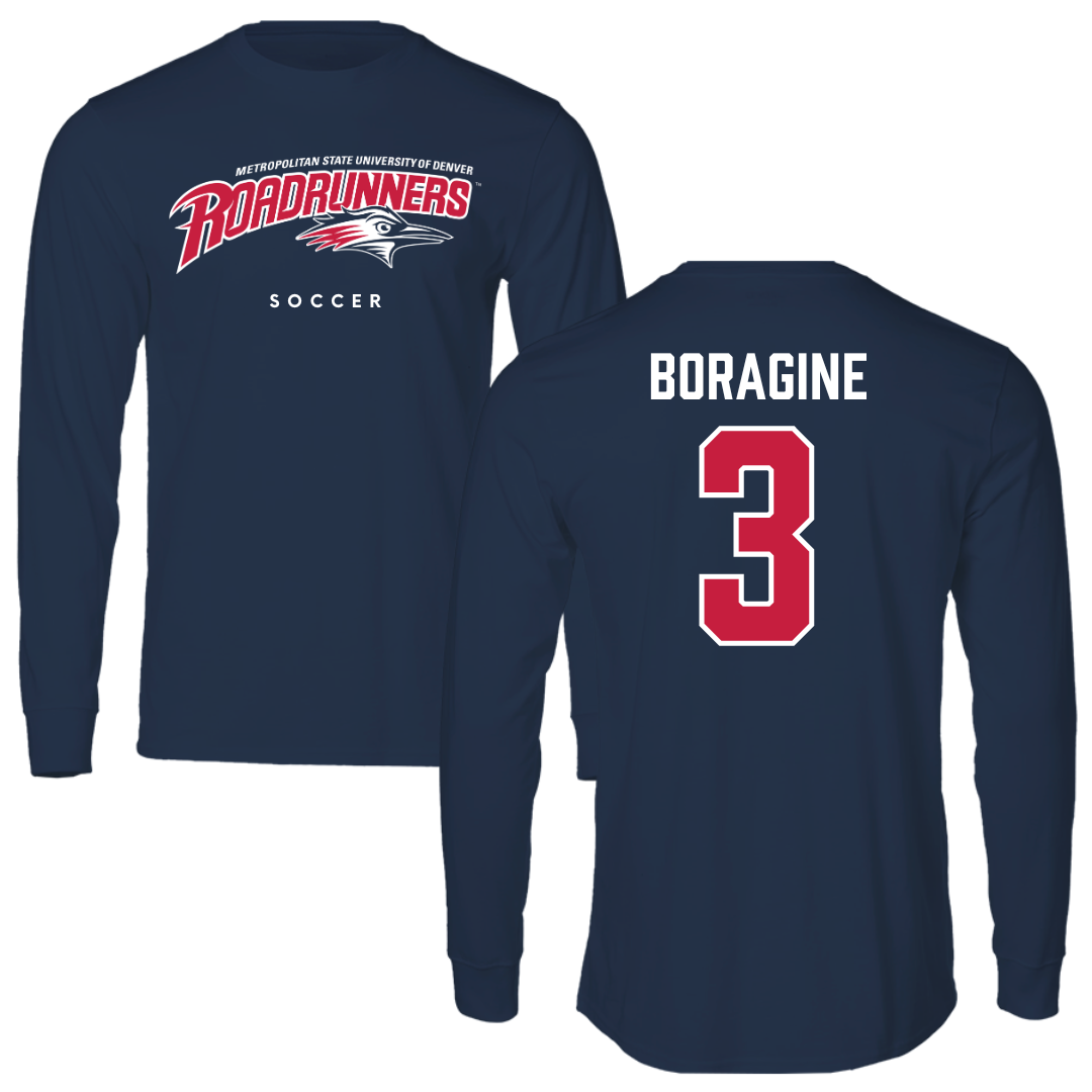 Metropolitan State University of Denver Soccer Navy Long Sleeve - #3 Natalie Boragine