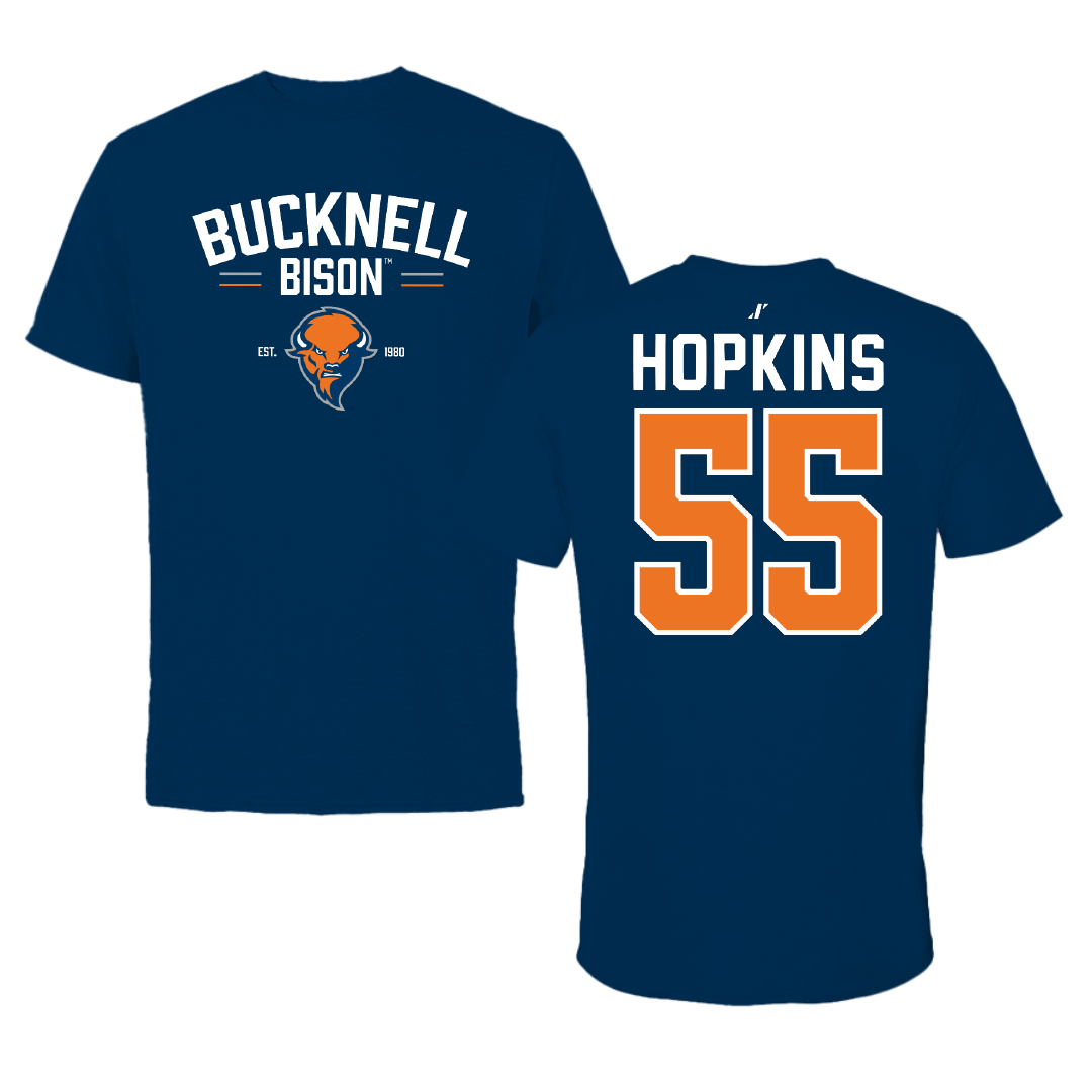 Bucknell University Lacrosse Navy General Tee - #55 Will Hopkins