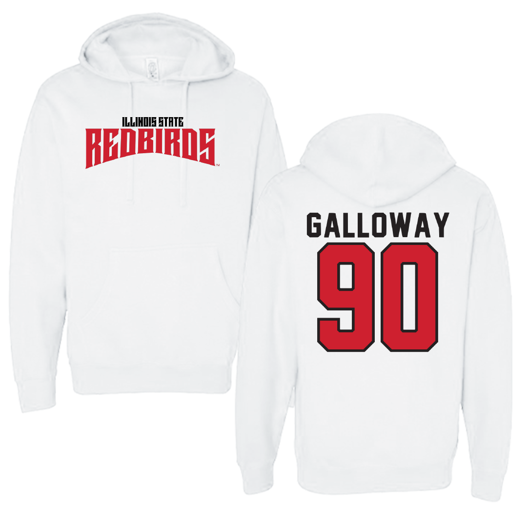 Illinois State University Football White Classic Hoodie - #90 Greg Galloway
