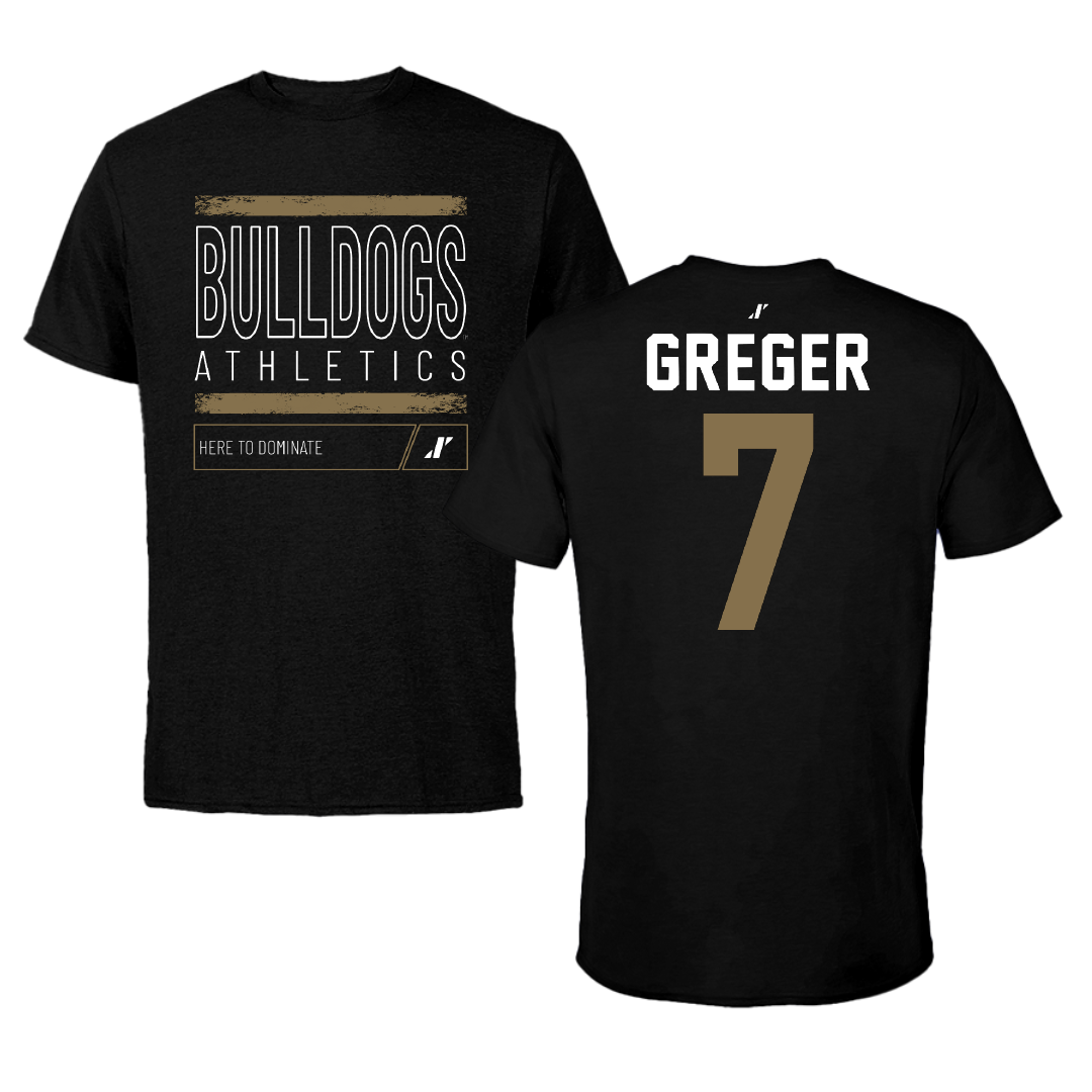 Bryant University Baseball Black Dominate Performance Tee - #7 Gavin Greger