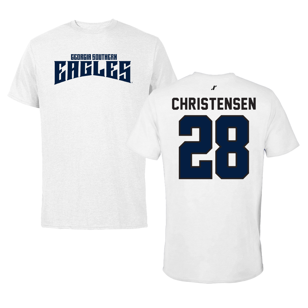 Georgia Southern University Softball White Classic Tee - #28 Kayla Christensen