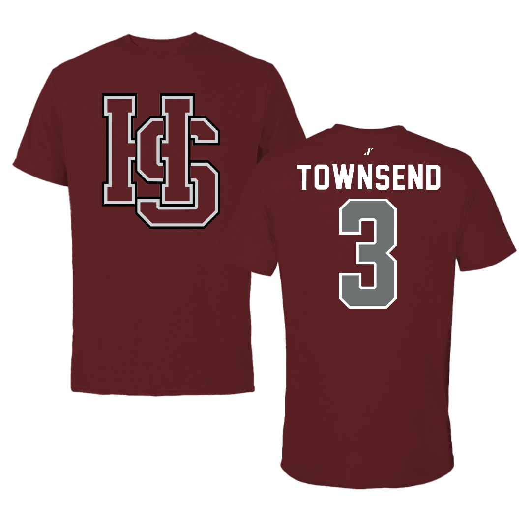 Hampden-Sydney College Football Maroon Tee - #3 James Townsend