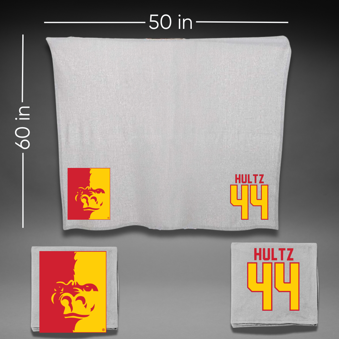 Pittsburg State University Football Gray Blanket - #44 Sam Hultz