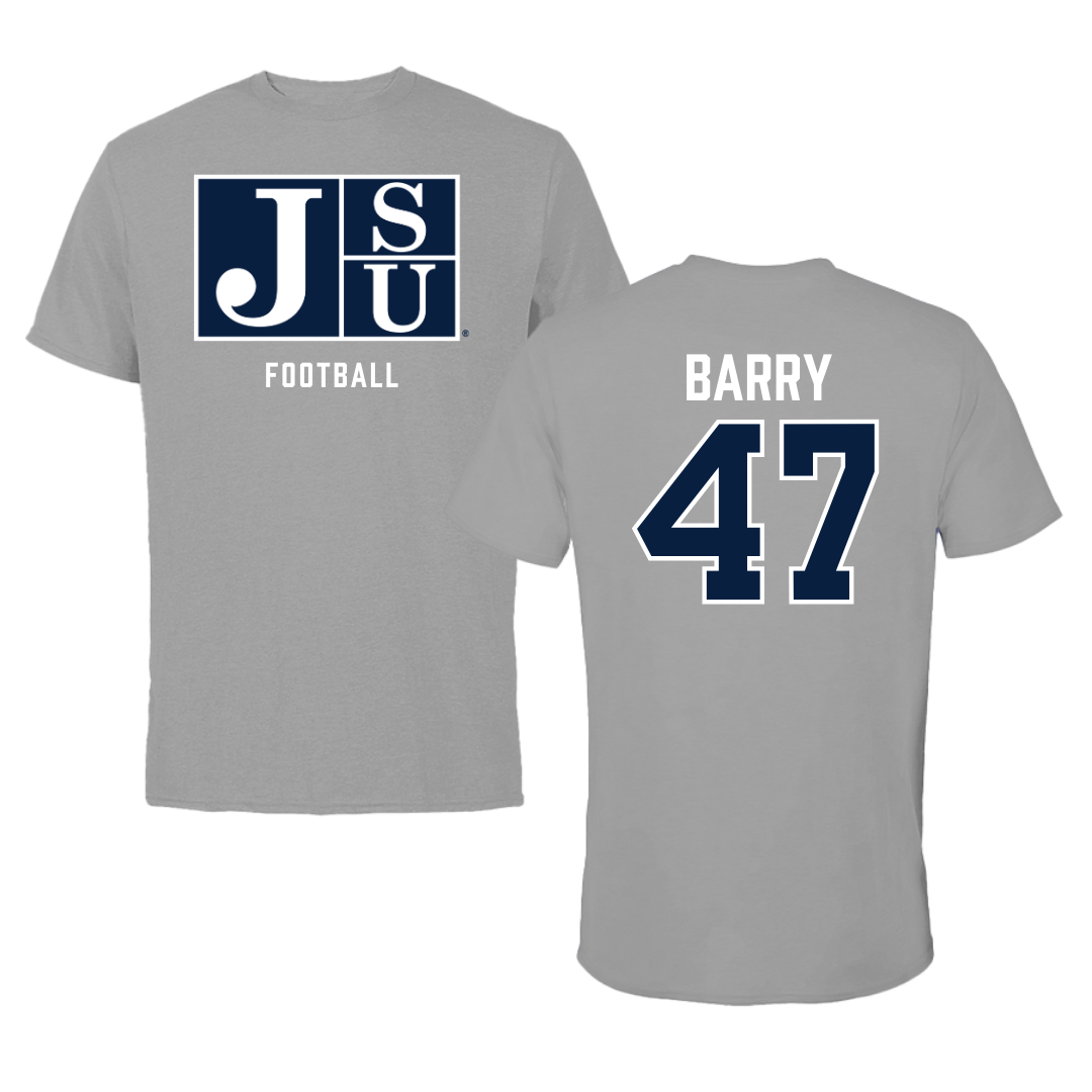 Jackson State University Football Gray Tee - #47 Jackson Barry
