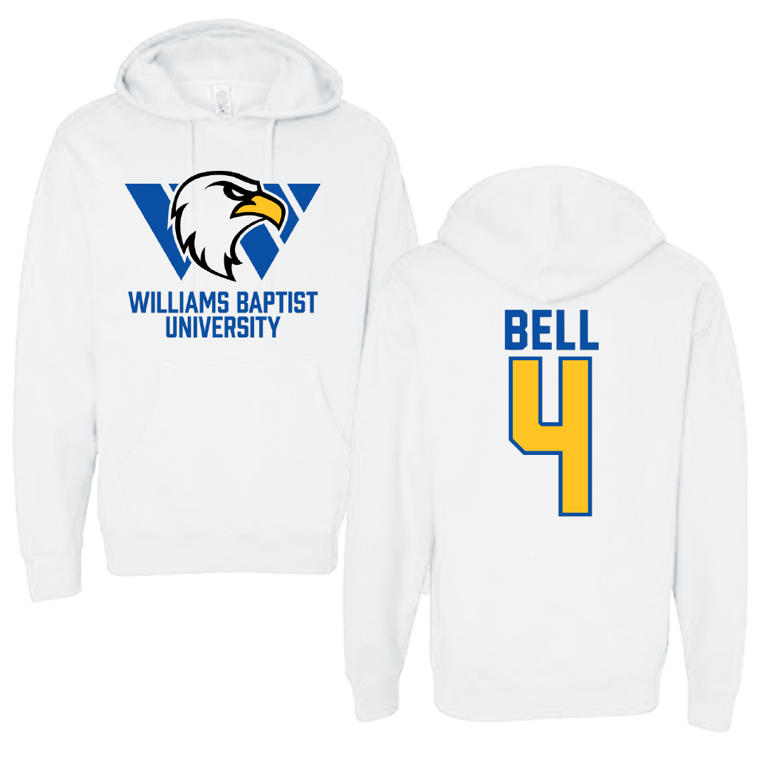 Williams Baptist University Baseball White Hoodie - #4 Chas Bell