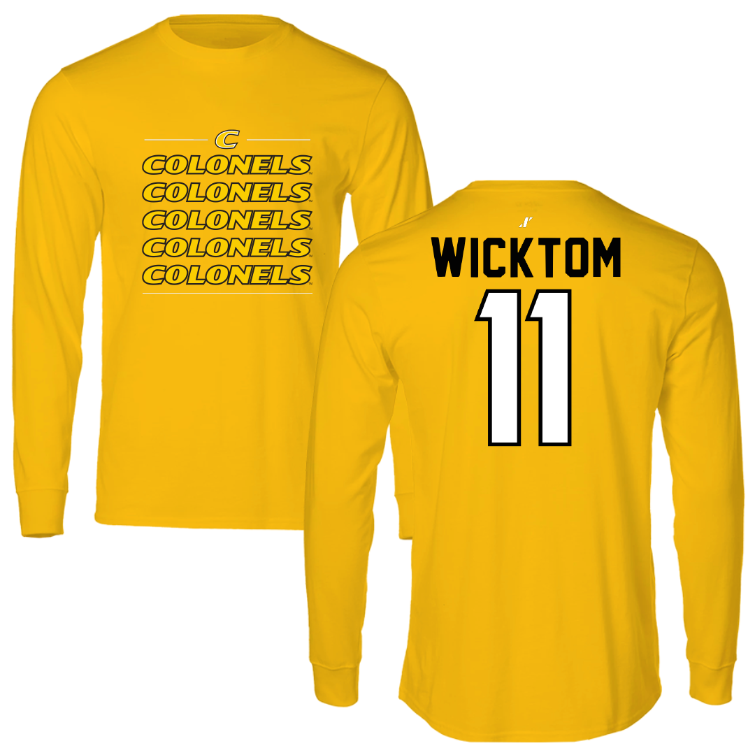 Centre College Football Gold General Performance Long Sleeve - #11 Adam Wicktom