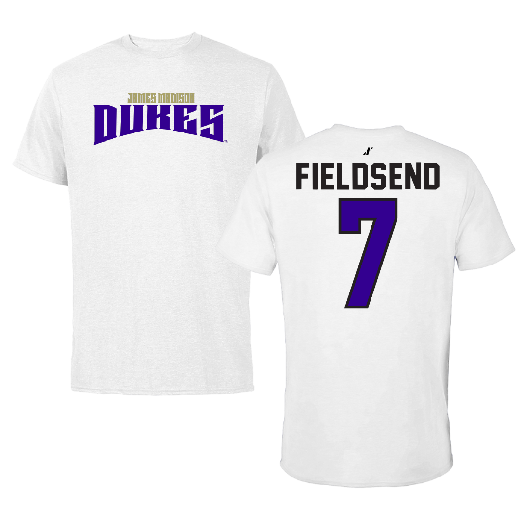 James Madison University Soccer White Classic Tee - #7 Jeanette Fieldsend