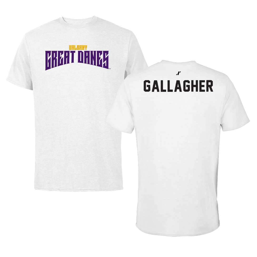 University at Albany TF and XC White Classic Tee - Jack Gallagher