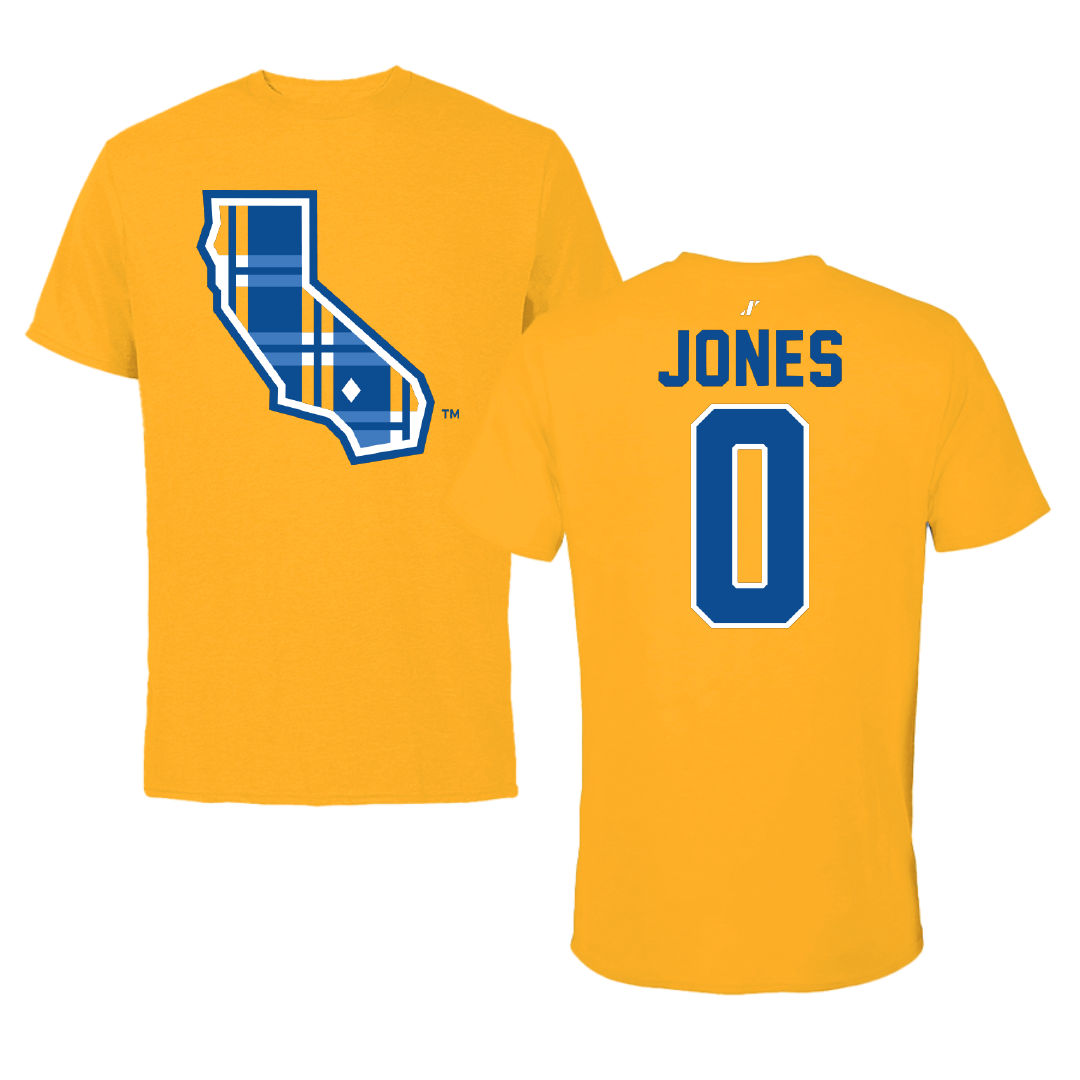 University of California-Riverside Basketball Gold Performance Tee - #0 Tyler Jones