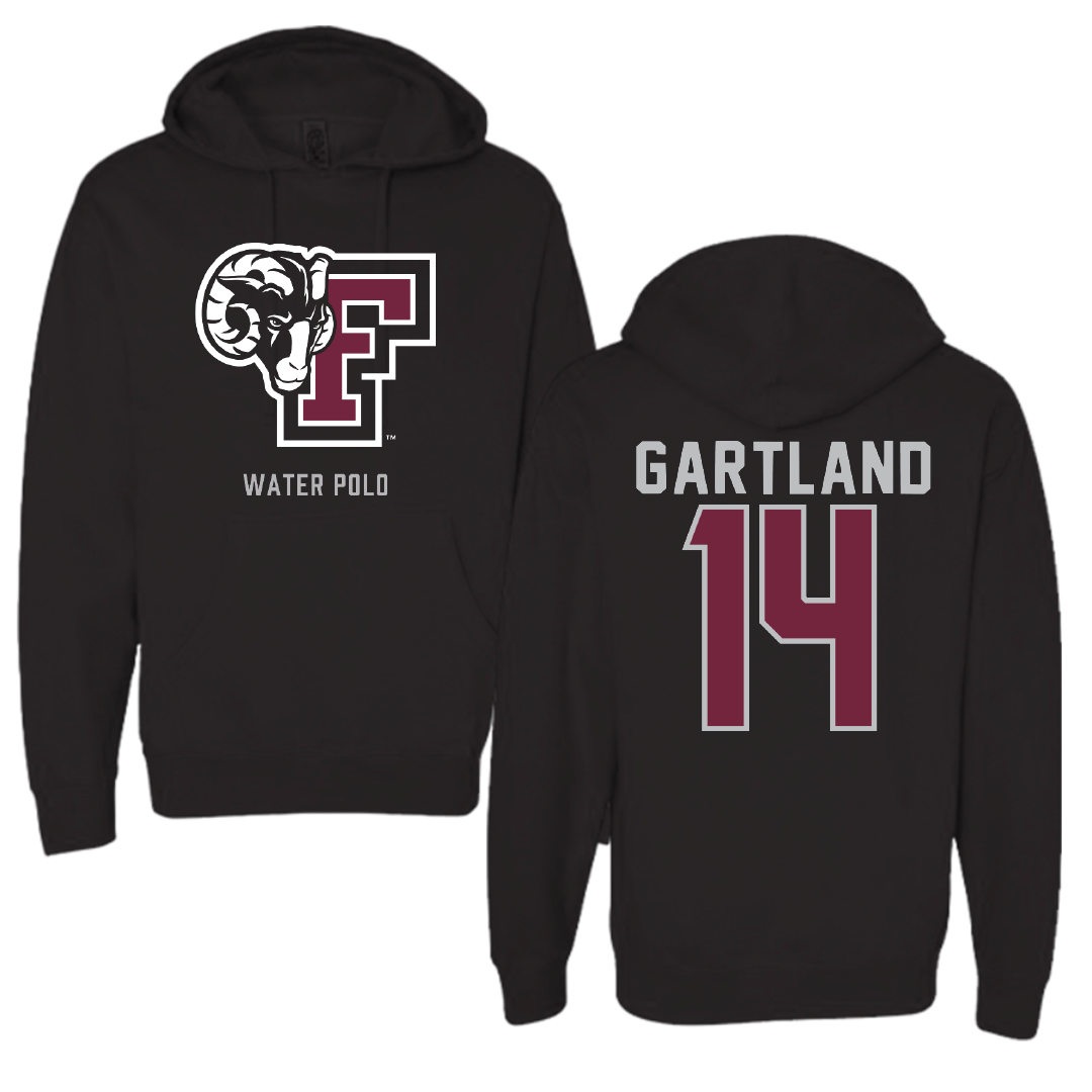 Fordham University Water Polo Black Hoodie - #14 West Gartland
