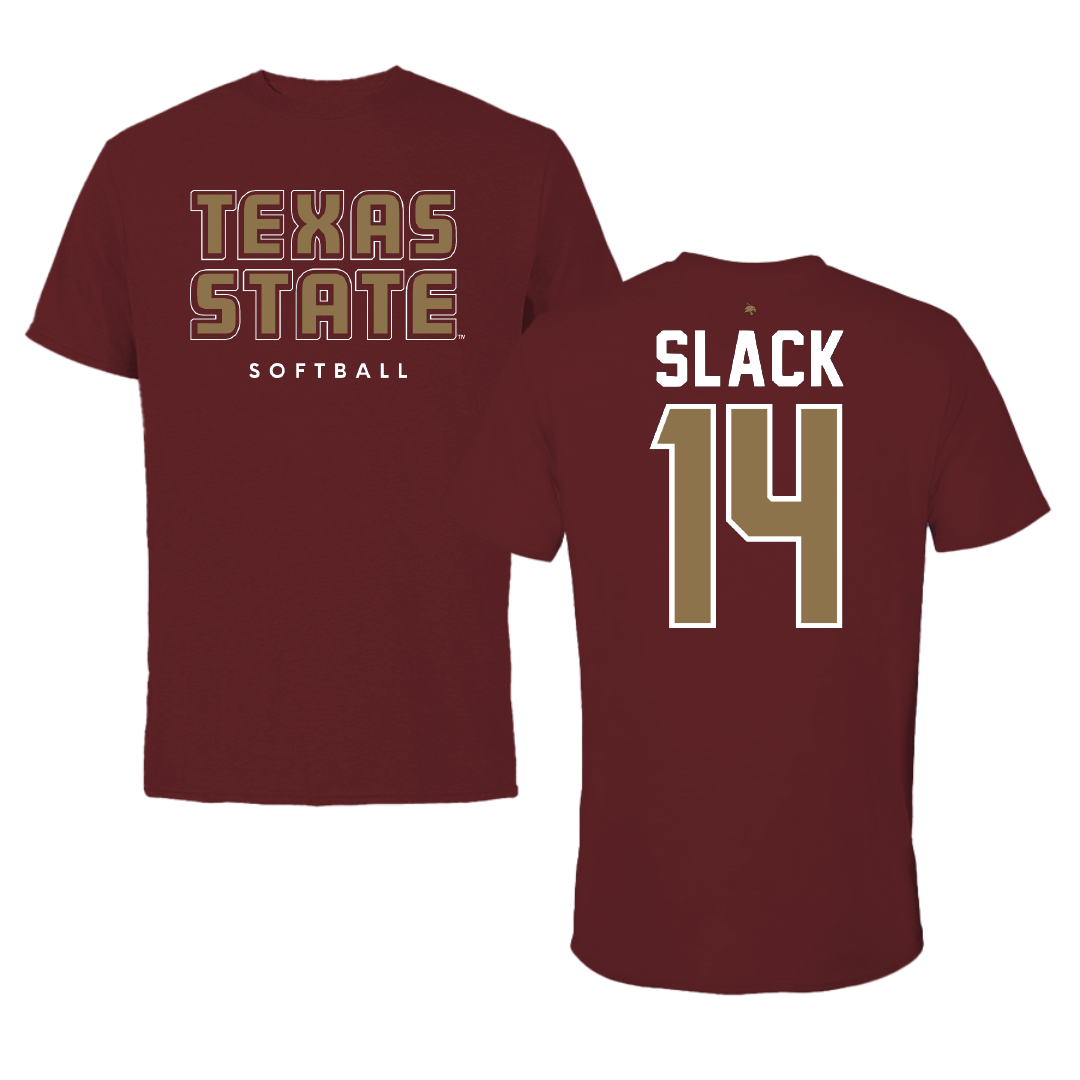 Texas State University Softball Maroon Tee - #14 Bailee Slack