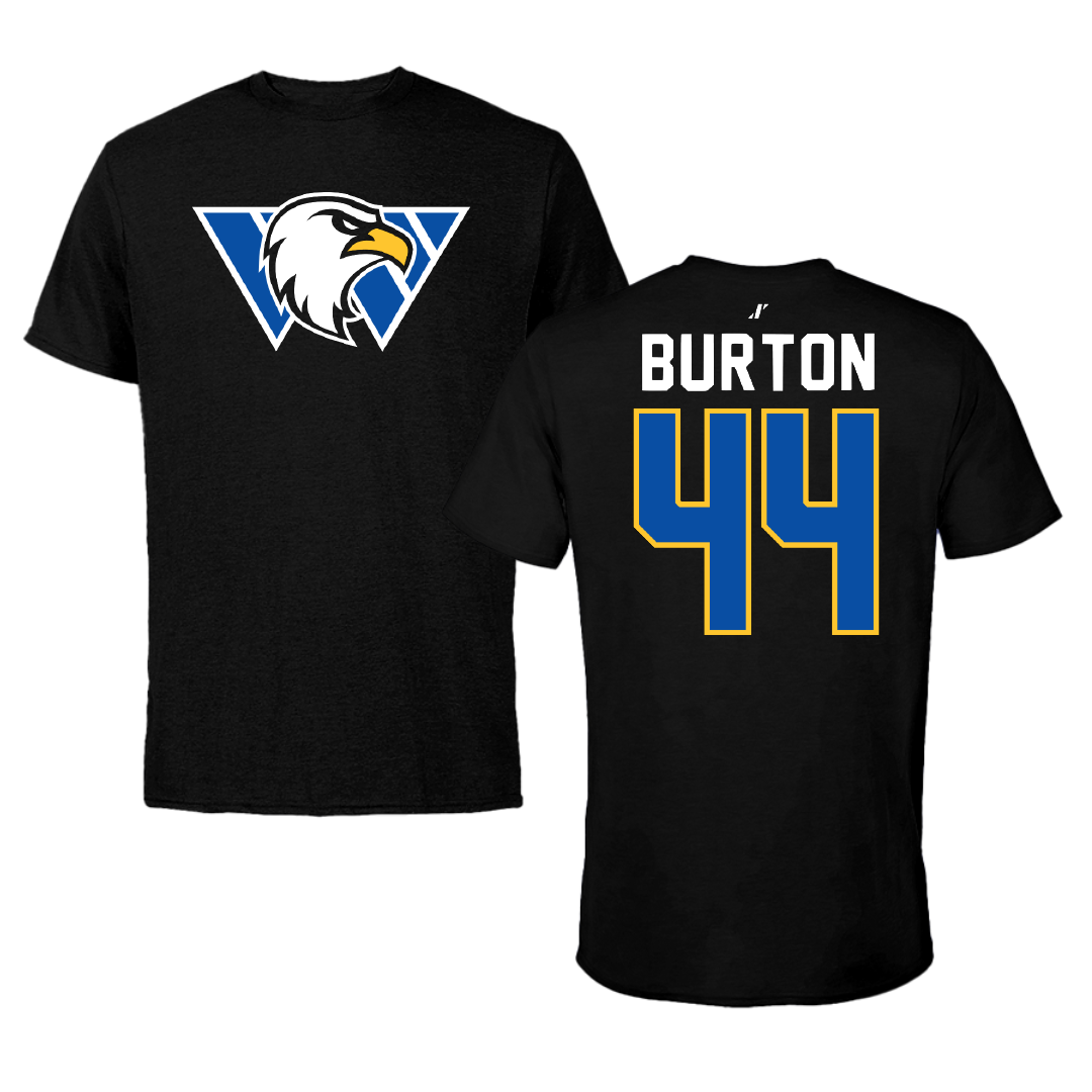 Williams Baptist University Baseball Black Tee - #44 JD Burton