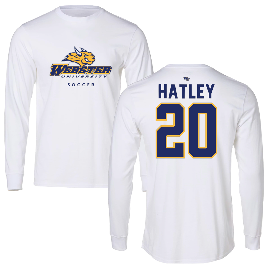 Webster University Soccer White Performance Long Sleeve - #20 Hayden Hatley