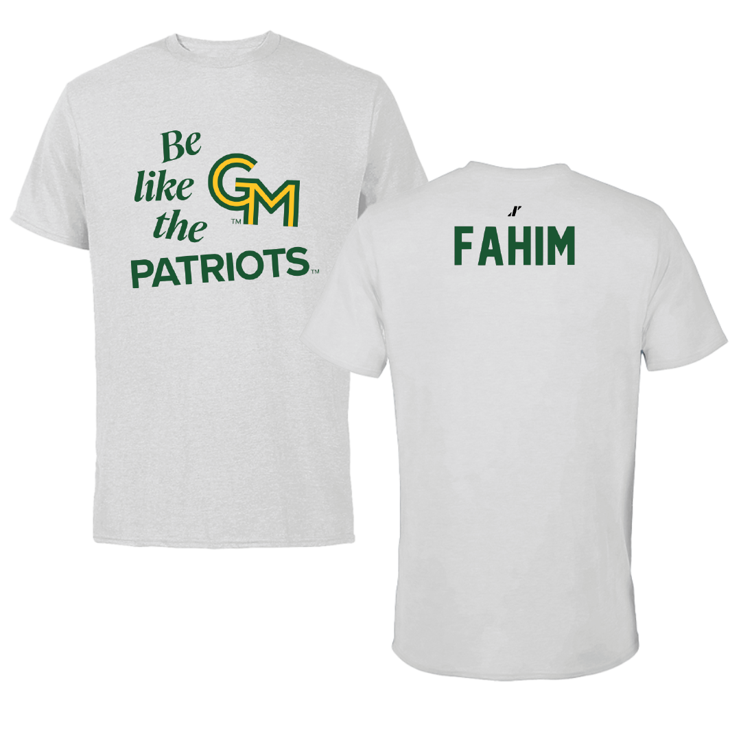 George Mason University Tennis Light Gray Be Like Us Tee - Zavan Fahim