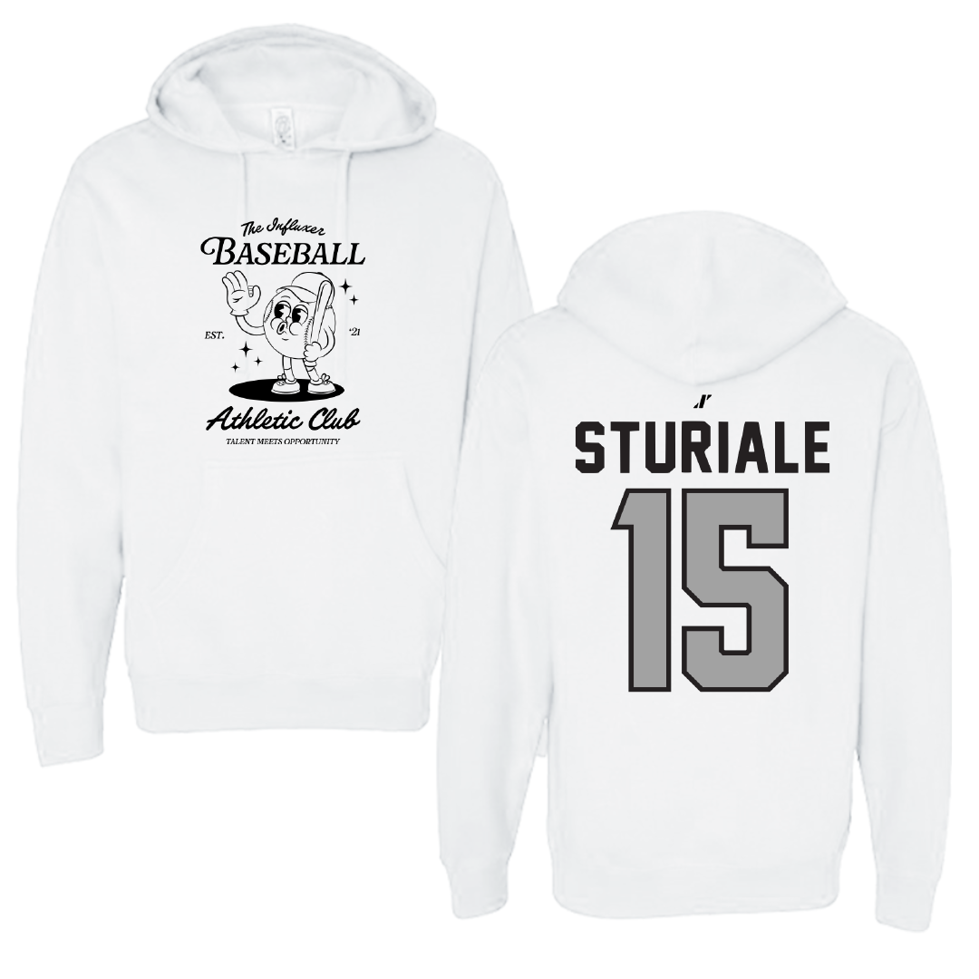Baseball White Influxer Athletic Club Hoodie - #15 CJ Sturiale