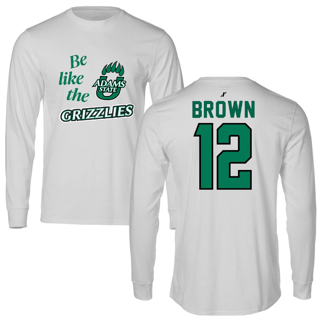 Adams State University Baseball Light Gray Be Like Us Performance Long Sleeve - #12 Payton Brown