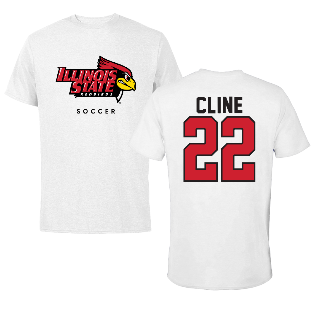 Illinois State University Soccer White Tee - #22 Chloe Cline