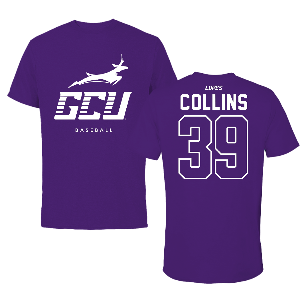 Grand Canyon University Baseball Team Purple Tee - #39 Cayden Collins