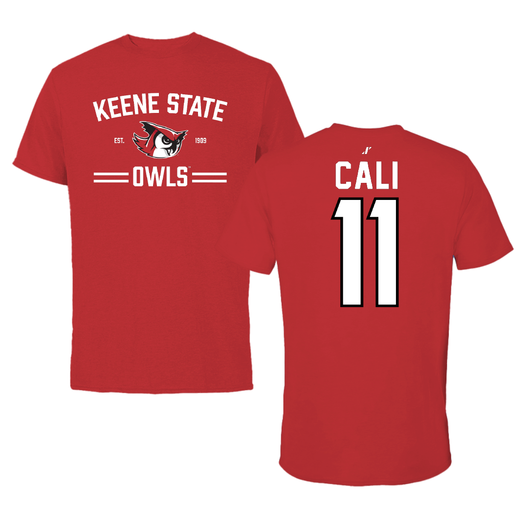 Keene State College Baseball Red General Tee - #11 Evan Cali