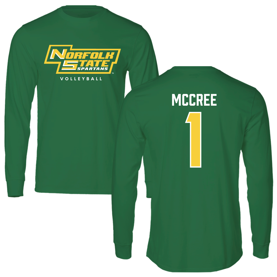 Norfolk State University Volleyball Kelly Green Long Sleeve - #1 Sydney McCree