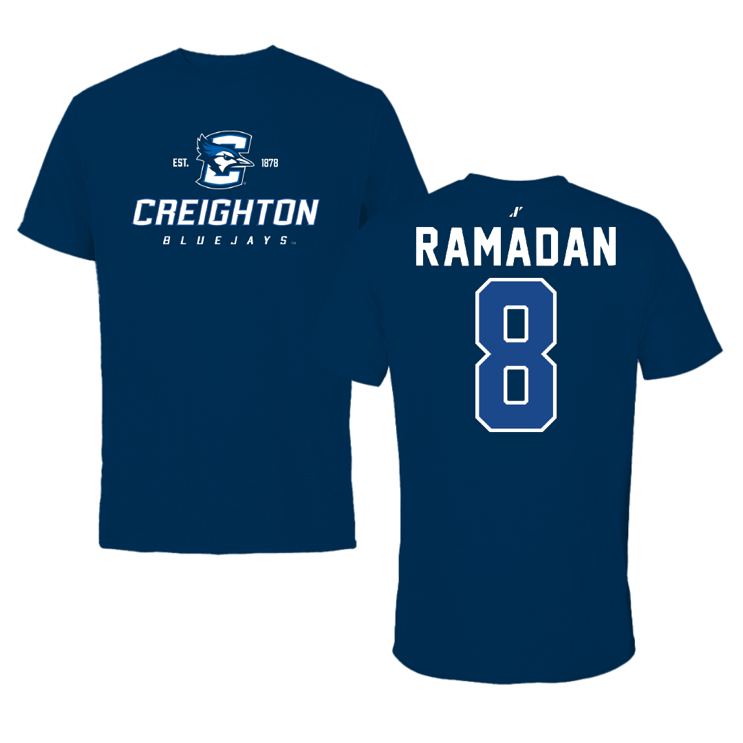 Creighton University Soccer Navy General Tee - #8 Omar Ramadan