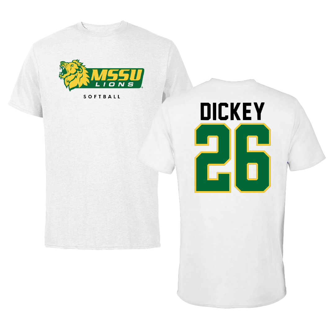 Missouri Southern State University Softball White Tee - #26 Cady Dickey