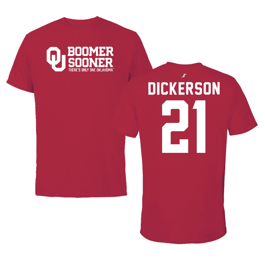 University of Oklahoma Baseball Crimson General Tee - #21 Drew Dickerson