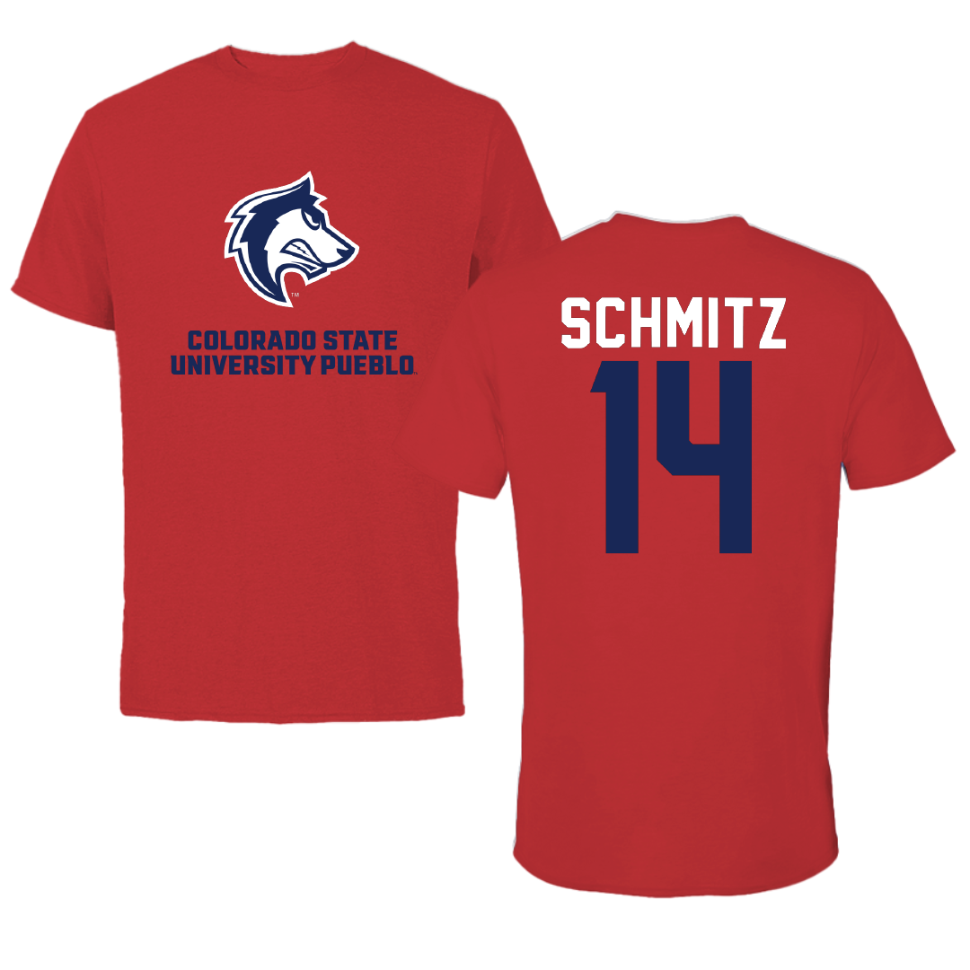 Colorado State University-Pueblo Volleyball Red Performance Tee - #14 Kendall Schmitz