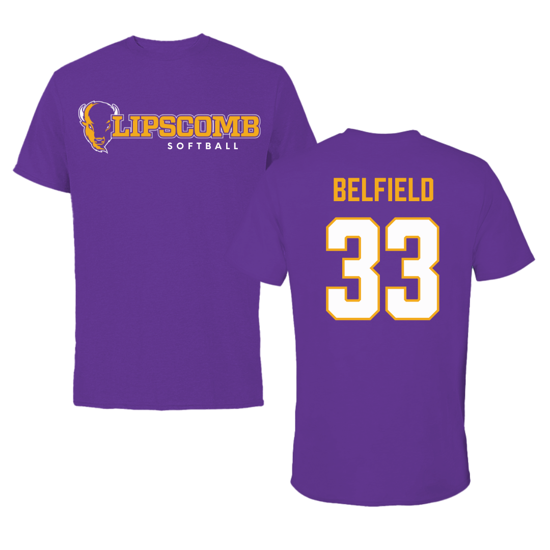 Lipscomb University Softball Royal Purple Performance Tee - #33 Kaylyn Belfield