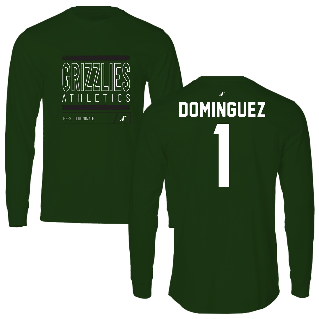 Adams State University Basketball Forest Green Dominate Long Sleeve - #1 Harmanie Dominguez