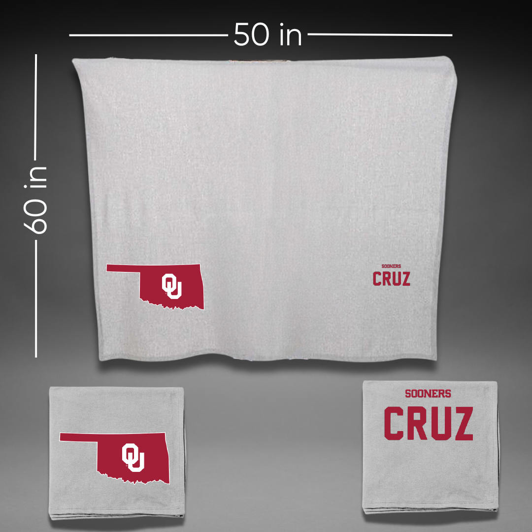 University of Oklahoma Gymnastics Gray Blanket - Nick Cruz