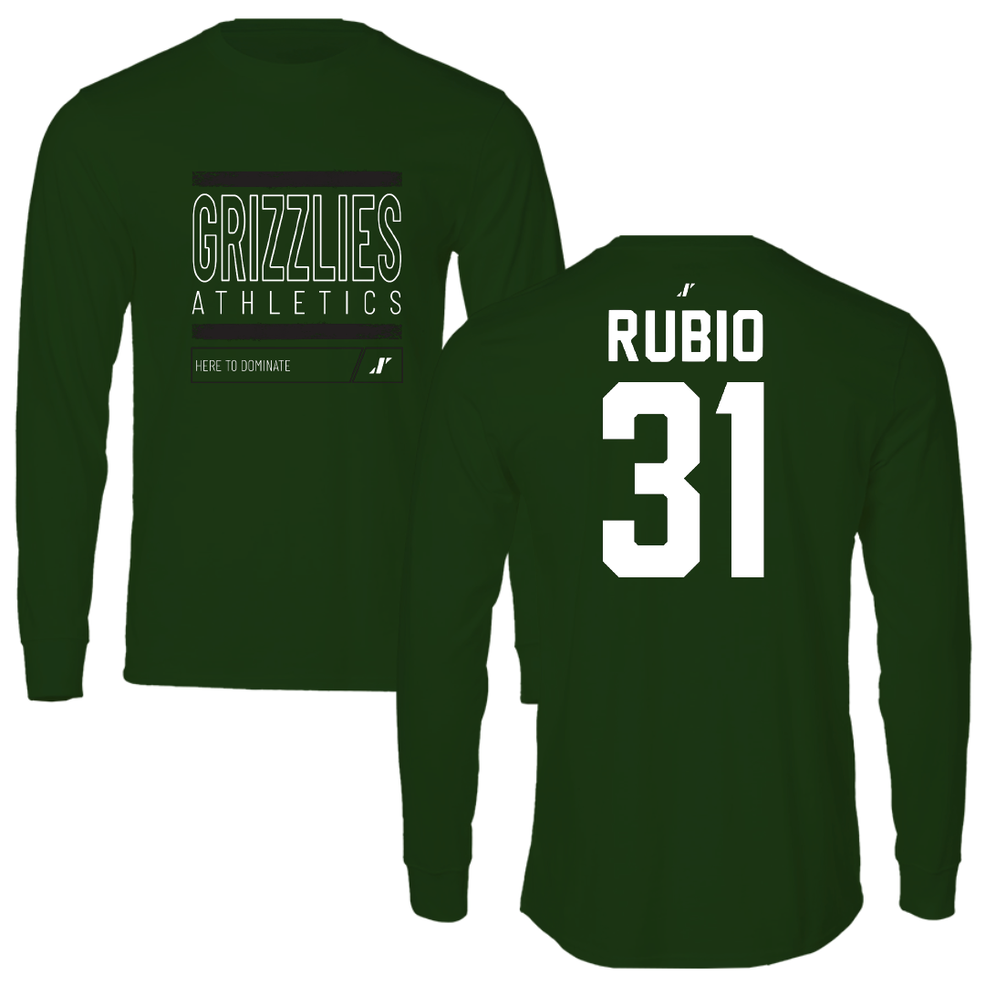 Adams State University Football Forest Green Dominate Long Sleeve - #31 Miguel Rubio
