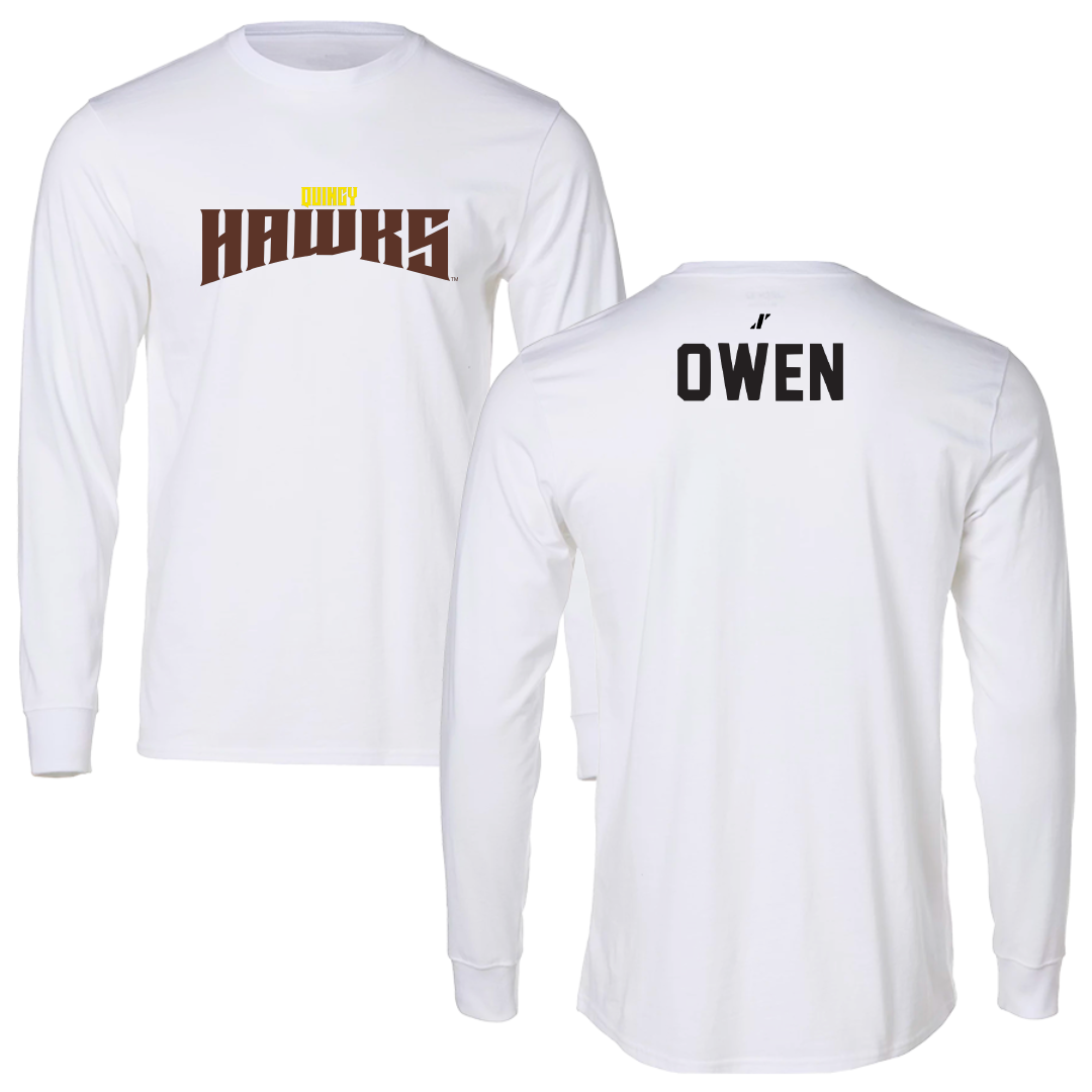 Quincy University Swimming & Diving White Classic Performance Long Sleeve - Grant Owen