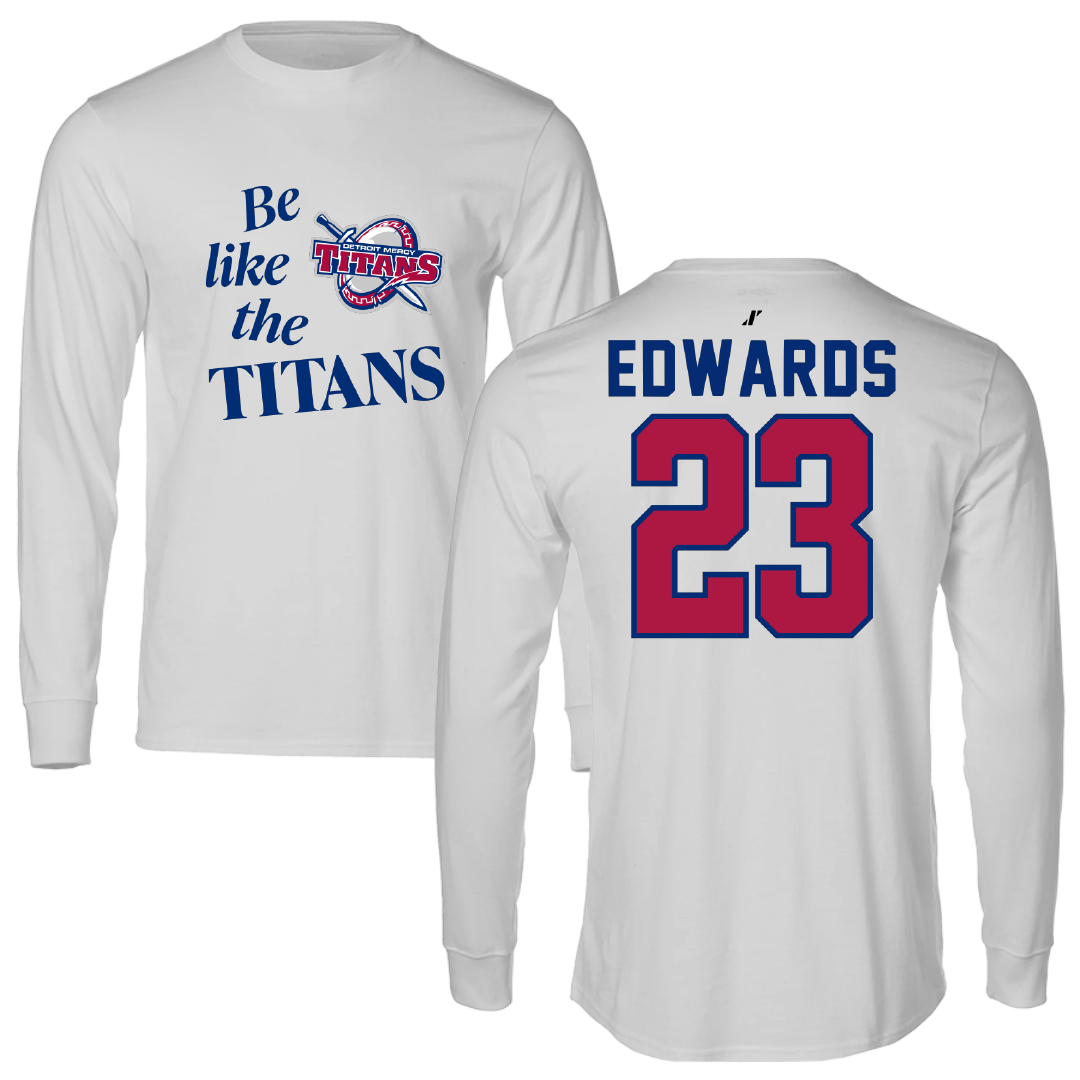 University of Detroit Mercy Basketball Light Gray Be Like Us Performance Long Sleeve - #23 Jasmine Edwards
