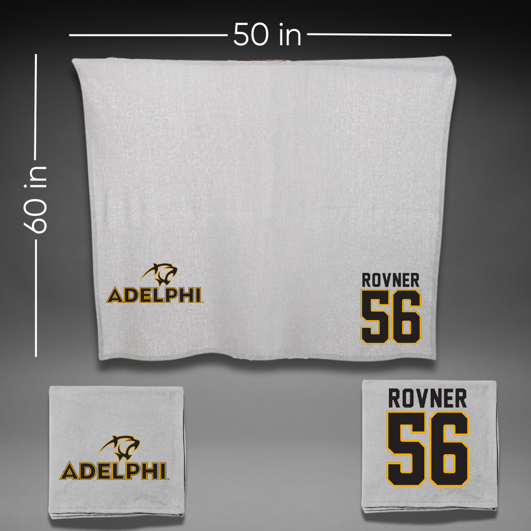 Adelphi University Baseball Gray Blanket - #56 Zach Rovner