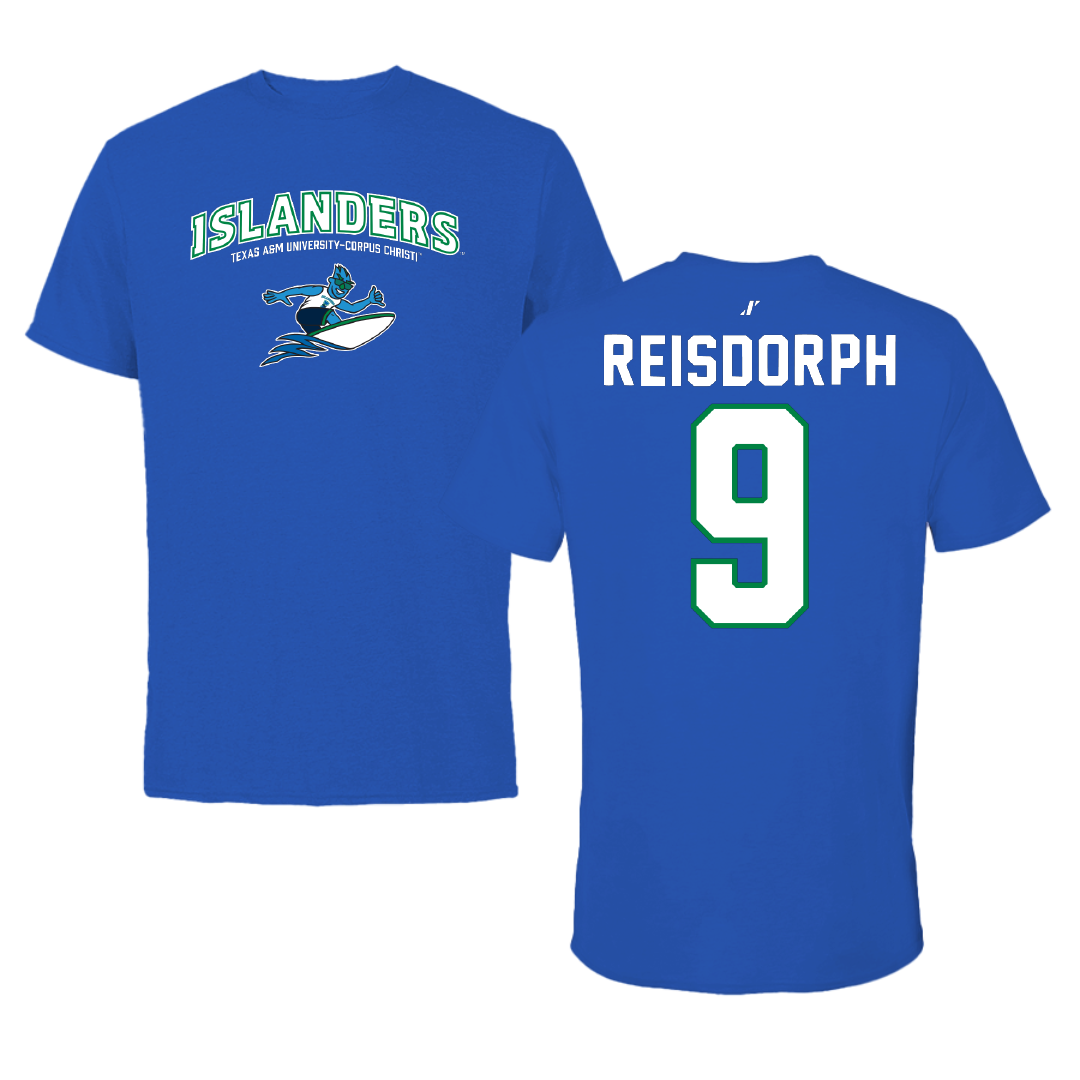 Texas A&M University-Corpus Christi Baseball Blue General Performance Tee - #9 Chance Reisdorph