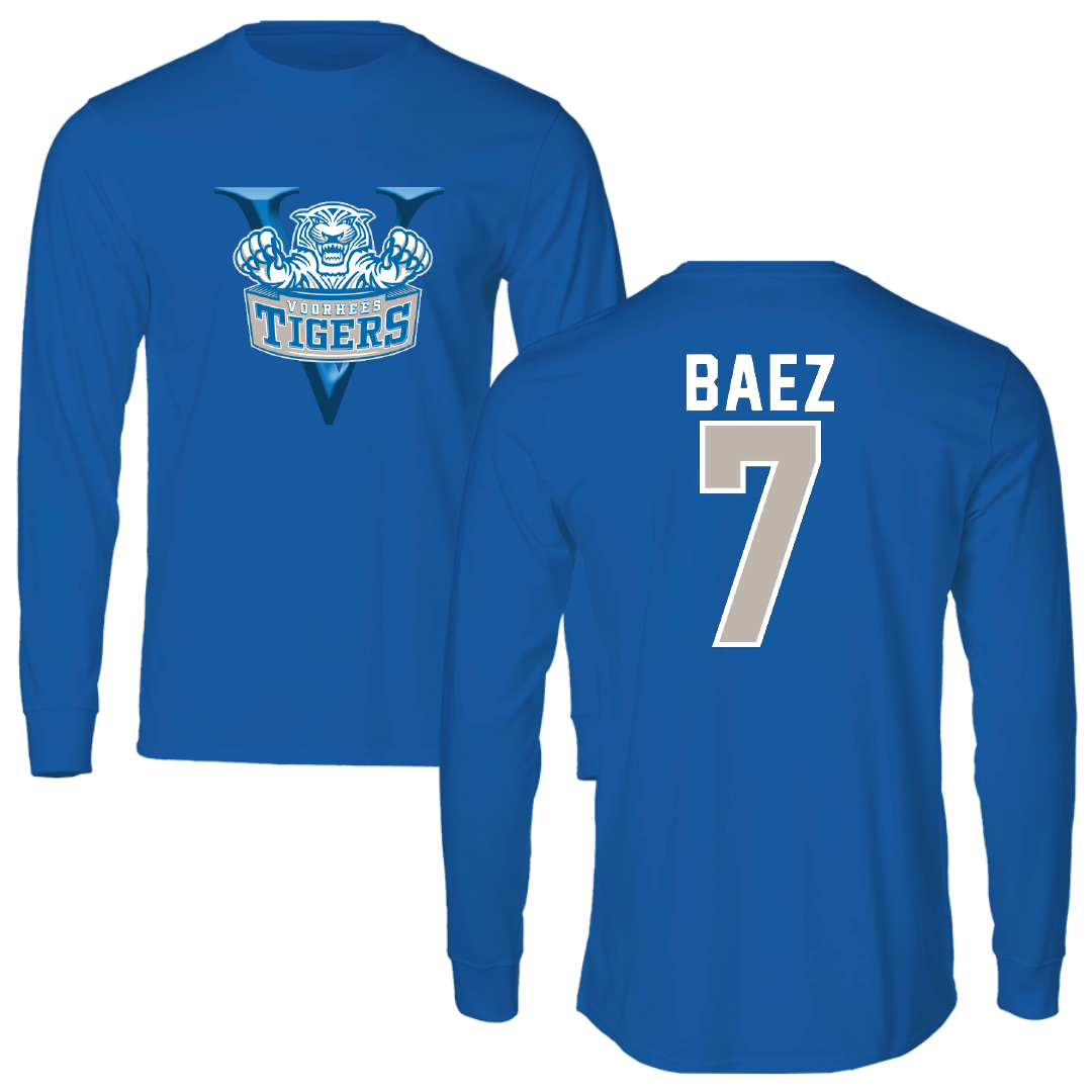 Voorhees University Baseball Blue Performance Long Sleeve - #7 Fernando Baez