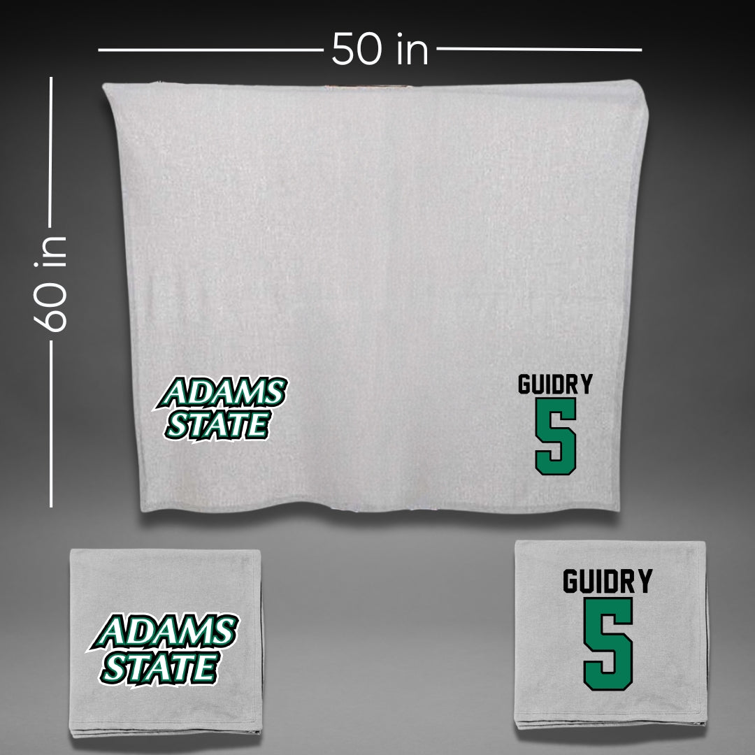 Adams State University Basketball Gray Blanket - #5 Jerrick Guidry